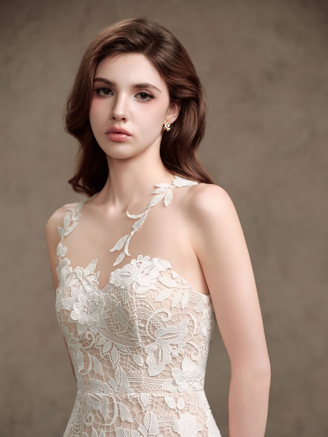 DELICATE White Midi dress