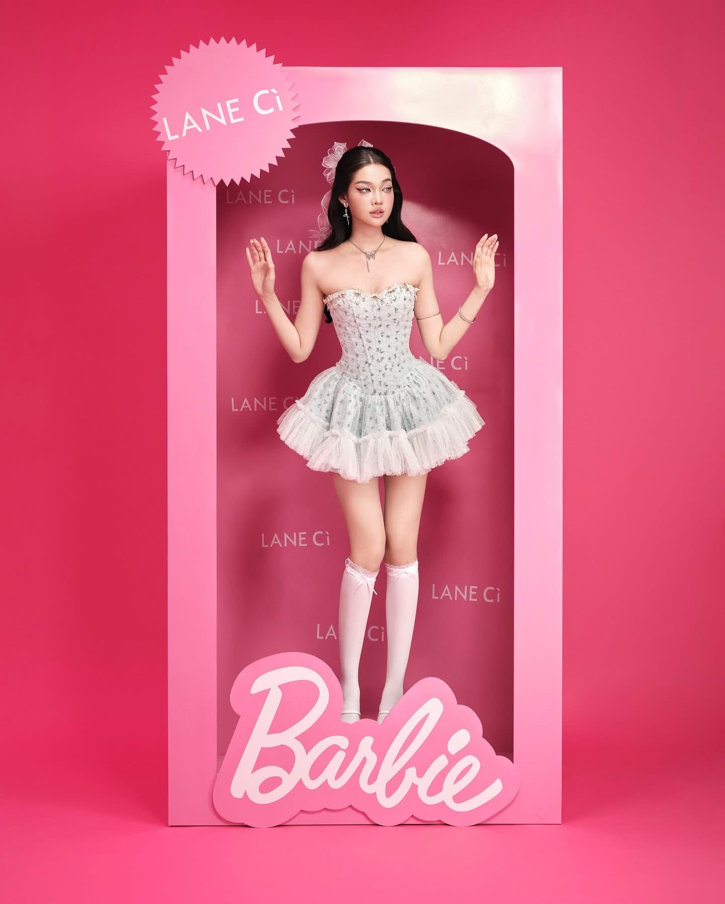 LANE CI White Moudy Mini Dress