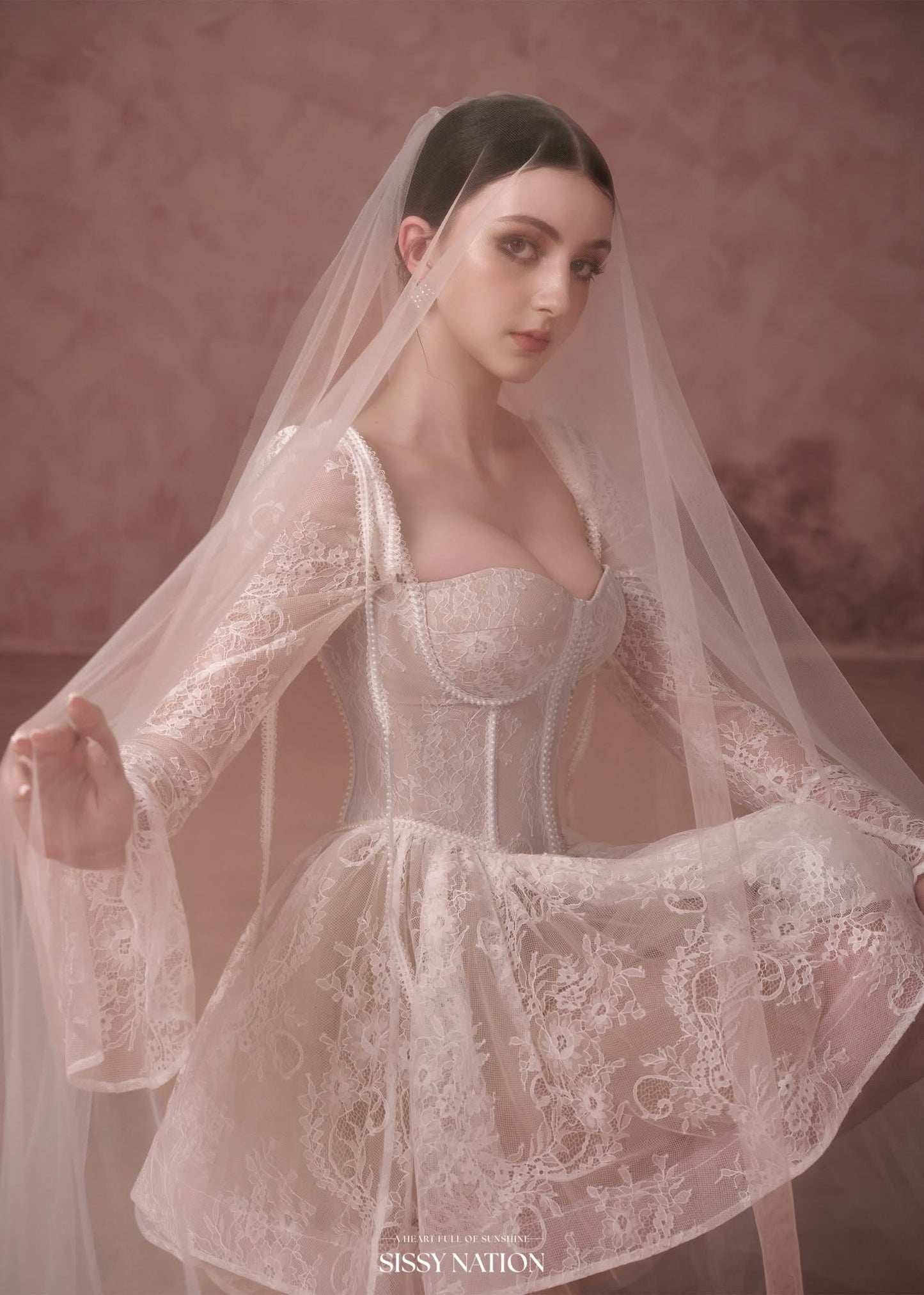 Sissy Nation Nude Lace Clover Corset Mini Dress