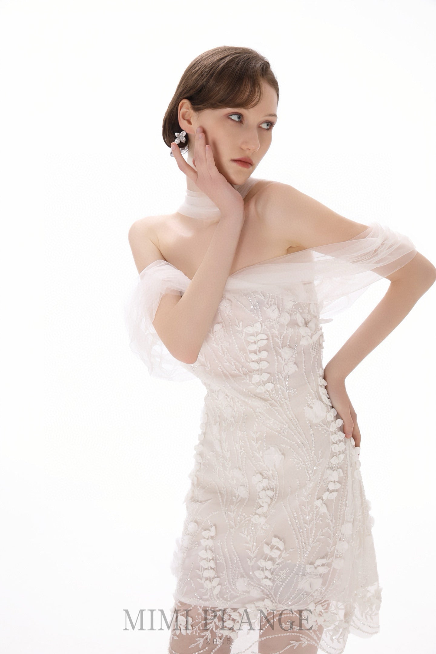 MIMI PLANGE White One-shoulder Mini Dress