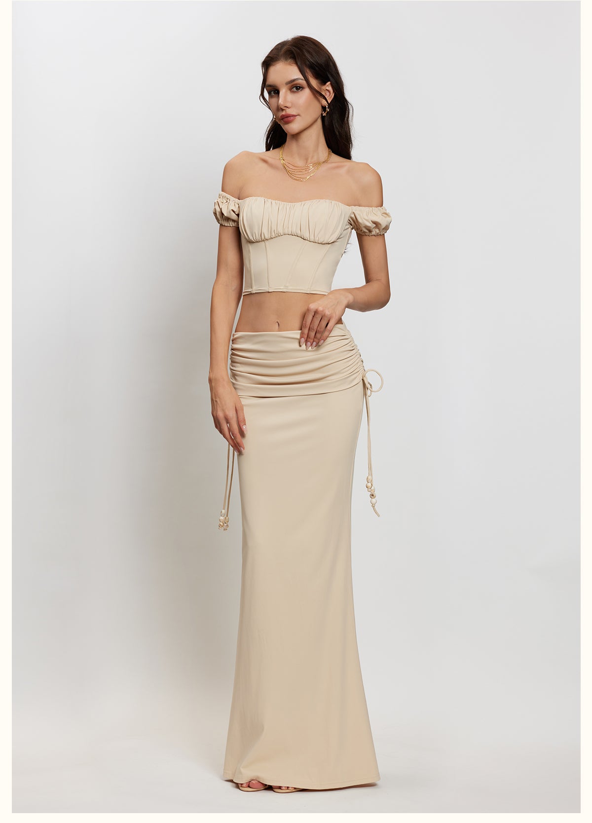 SHEERLUCK PINK TOP & MAXI SKIRT