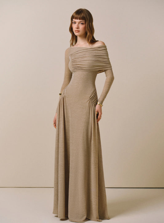 CICI GREY & BROWN CHAUMET Off-shoulder maxi Dress