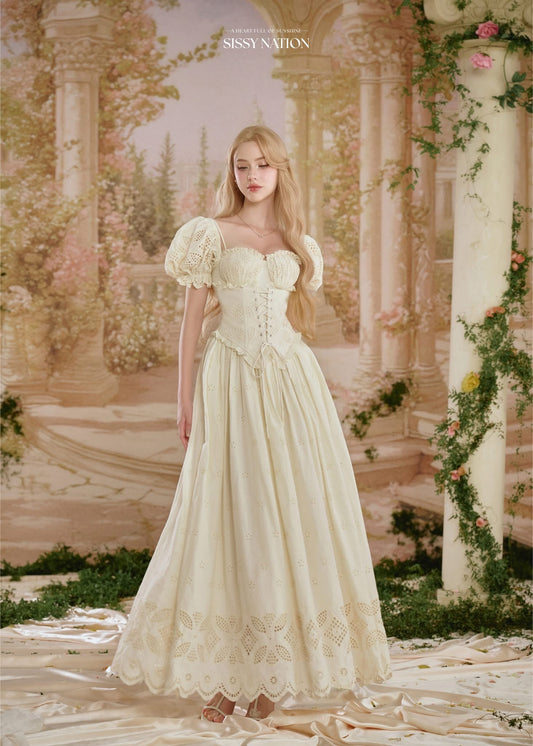 Sissy Nation Yellow Daisy Corset Maxi Dress