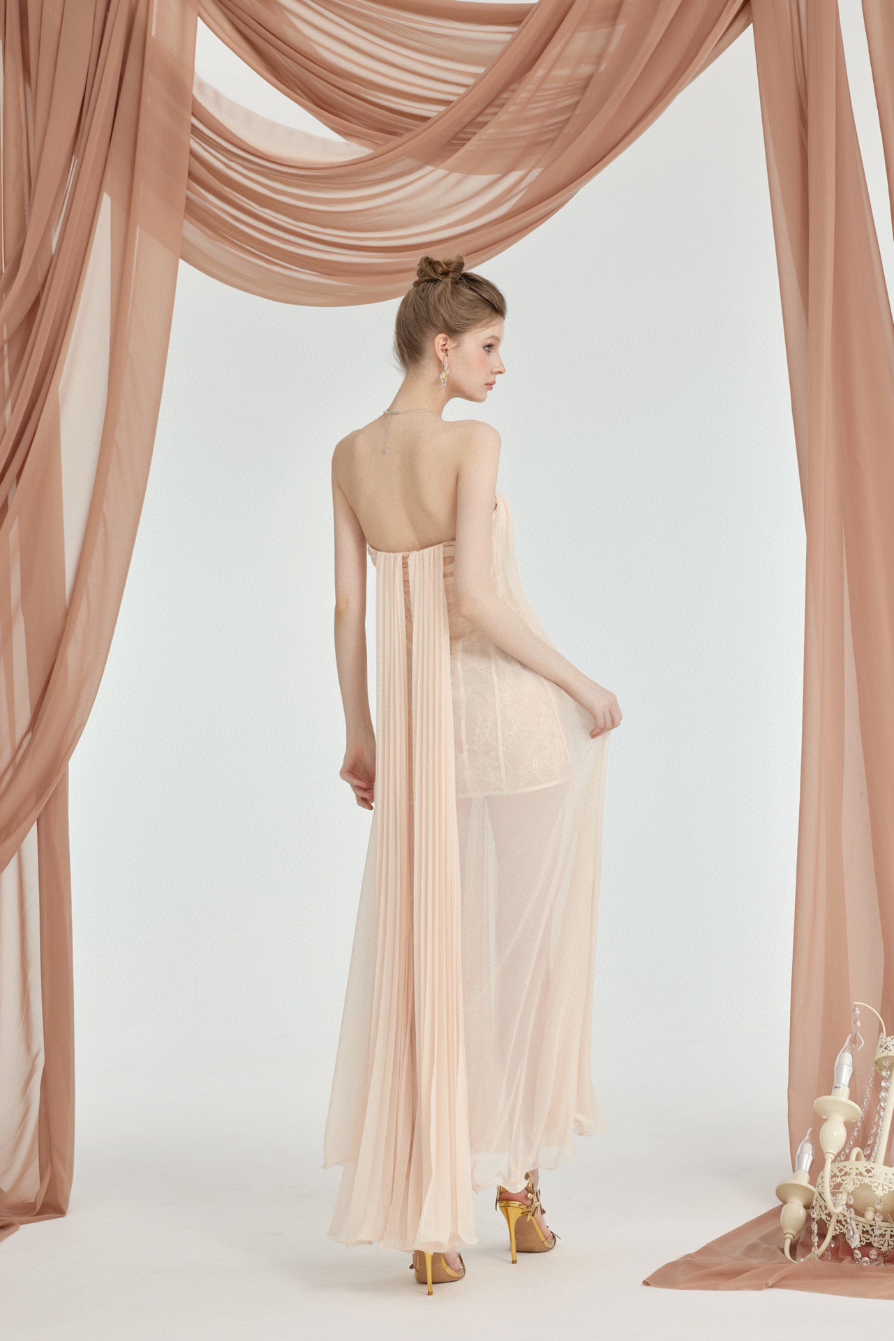 SHEERLUCK BRIGHT PINK MAXI VACATION DRESS