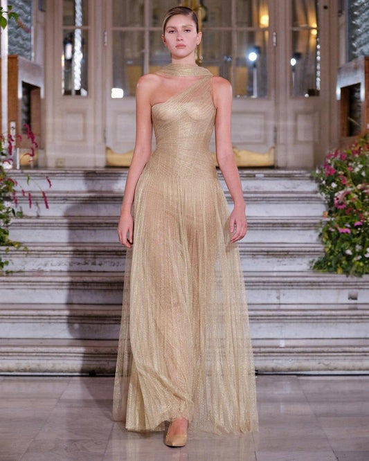 MONTSAND Gold& Black& Green& Blue& Red Draped Maxi & Midi Dress