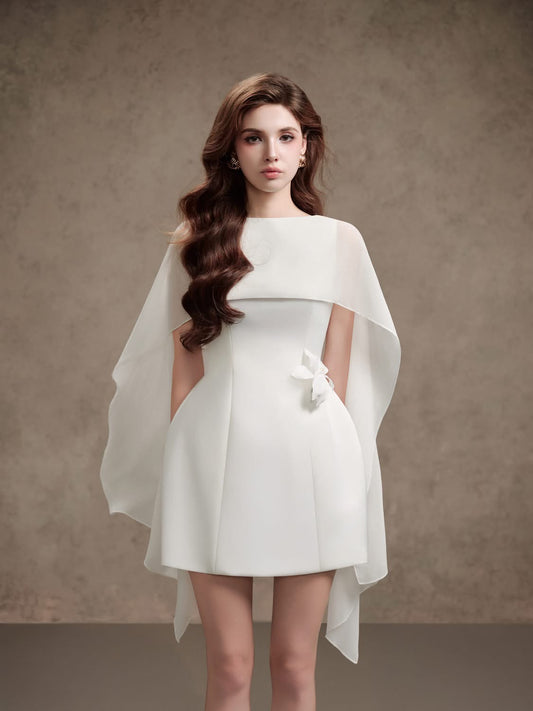 DELICATE White & Black mini dress