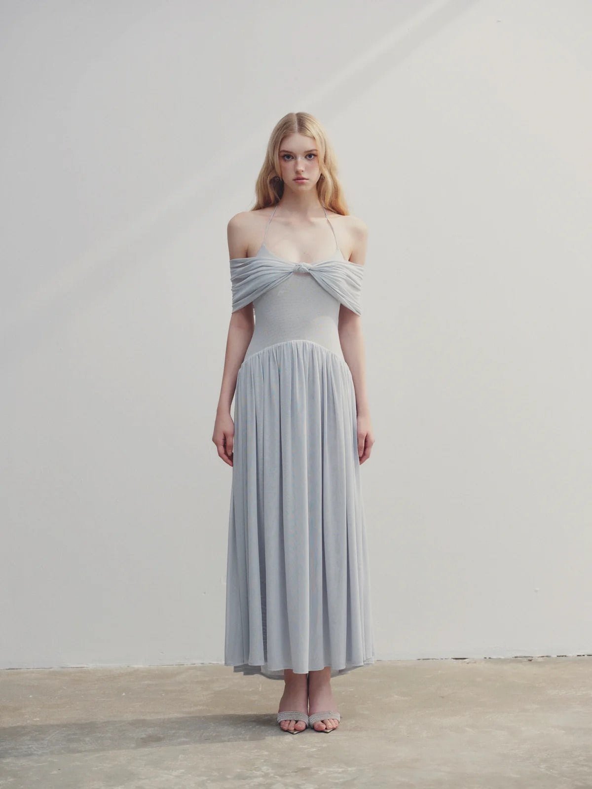 DELICIAE Purple Minimalist Ella Maxi Dress