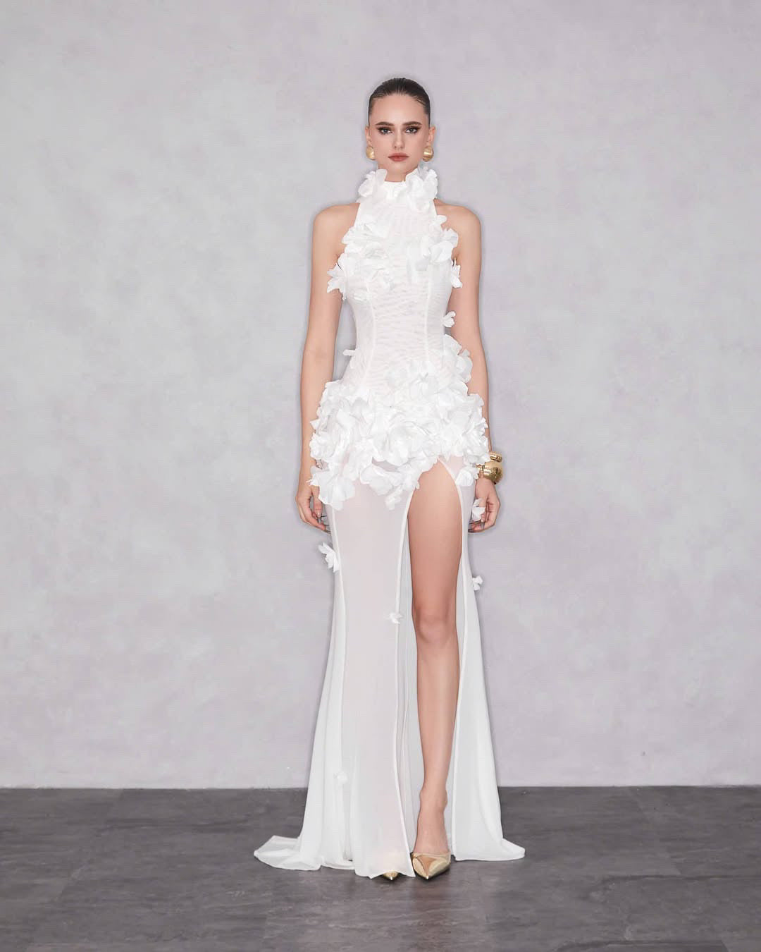 MAEL FEMME White Fleurette Maxi Dress