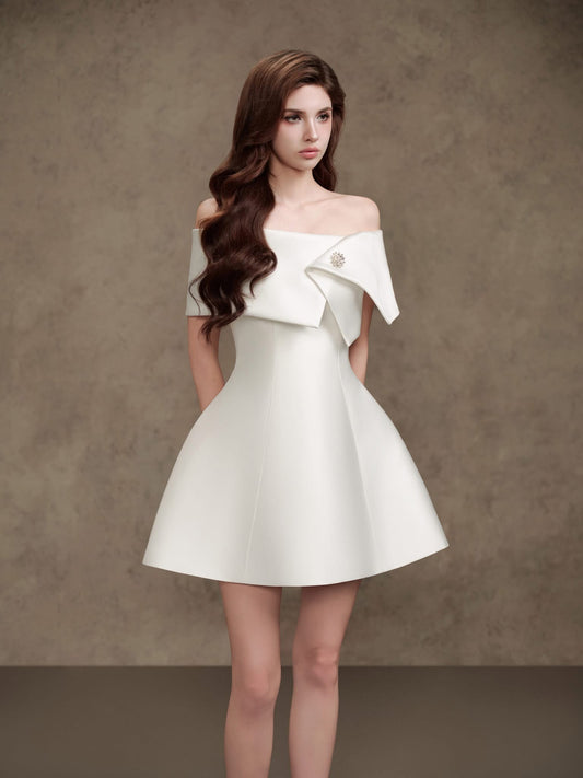 DELICATE White mini dress