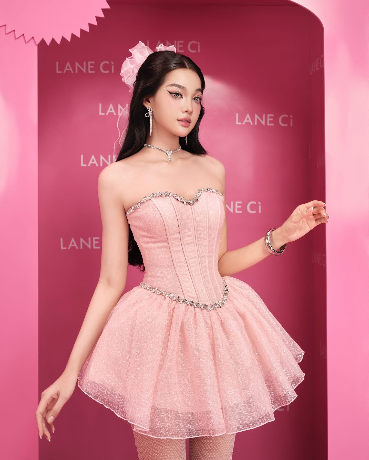 LANE CI Pink Moni Mini Dress