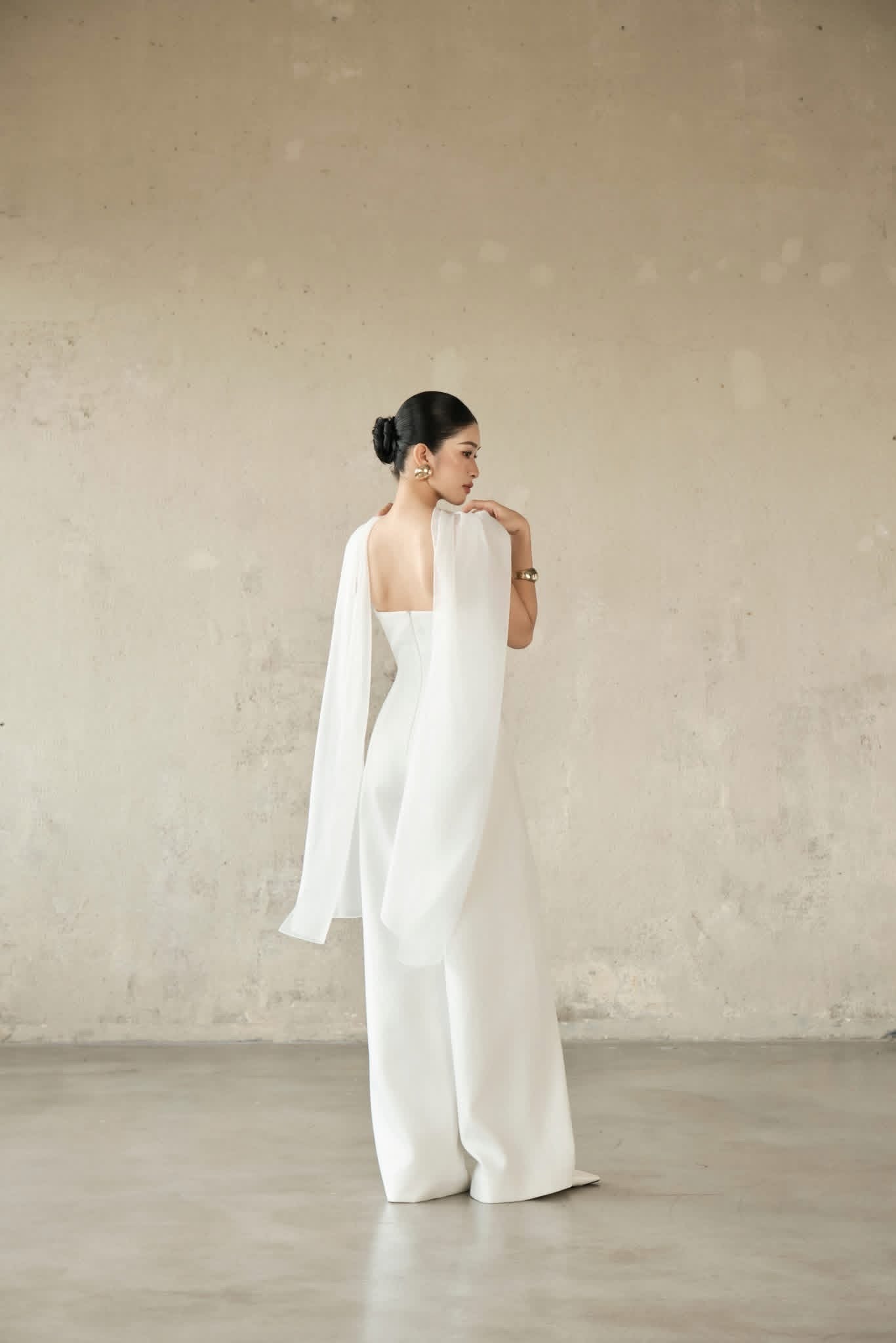 DELICIAE White Jane Jumpsuit Maxi Dress