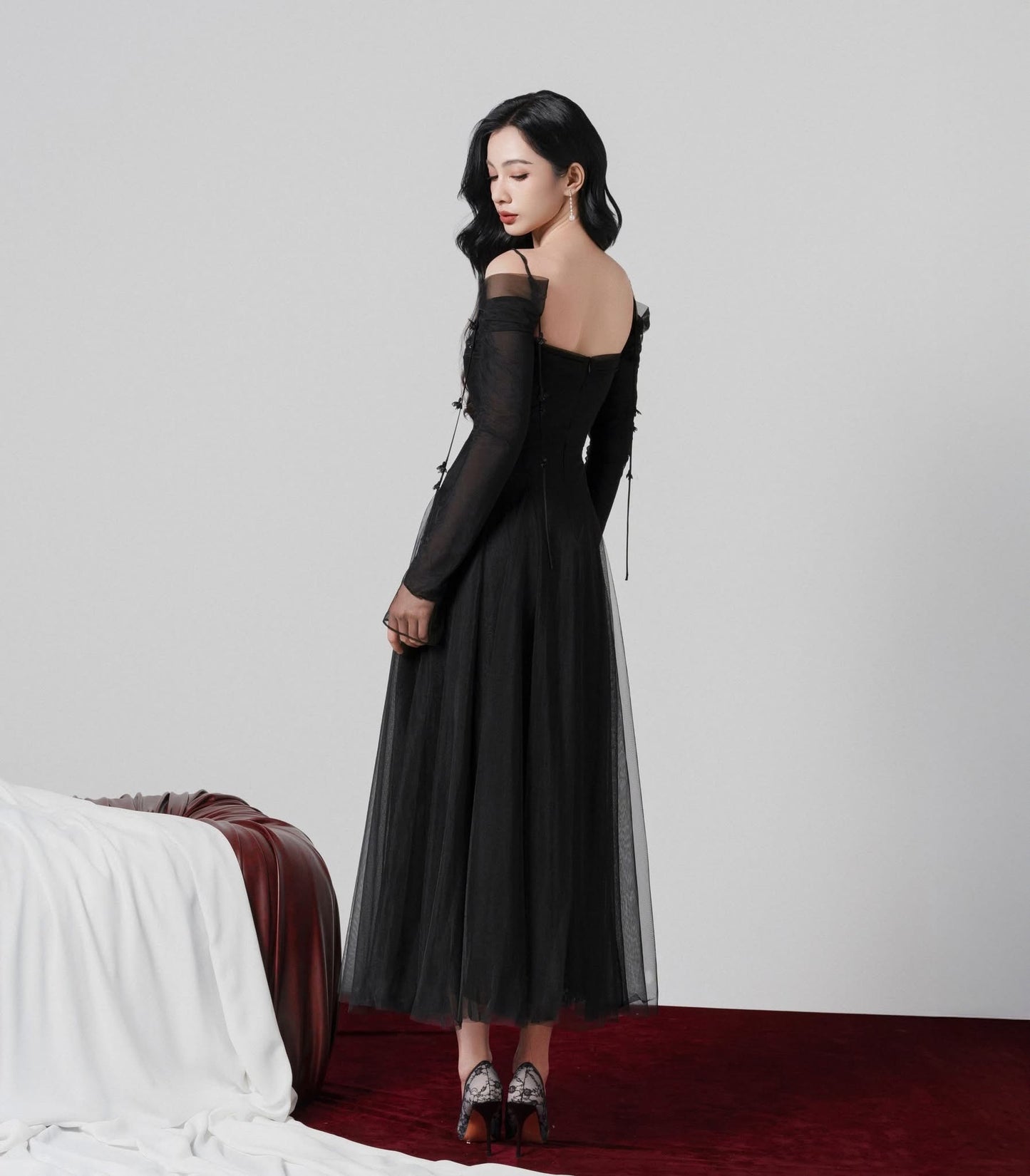 Black Layer Midi Dress