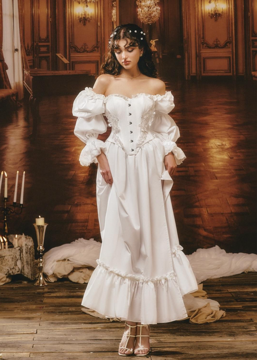 SISSY.NATION WHITE SET(Corset + Maxi Dress)