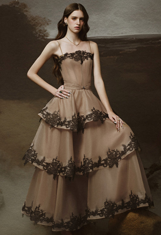 LINH PHUNG Brown Roma Maxi Dress