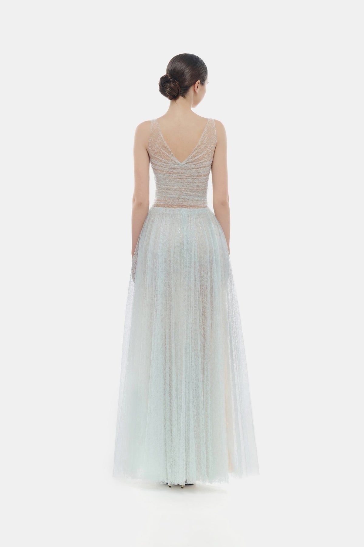 MONTSAND Green Blue Purple Violet Drapped Maxi Dress