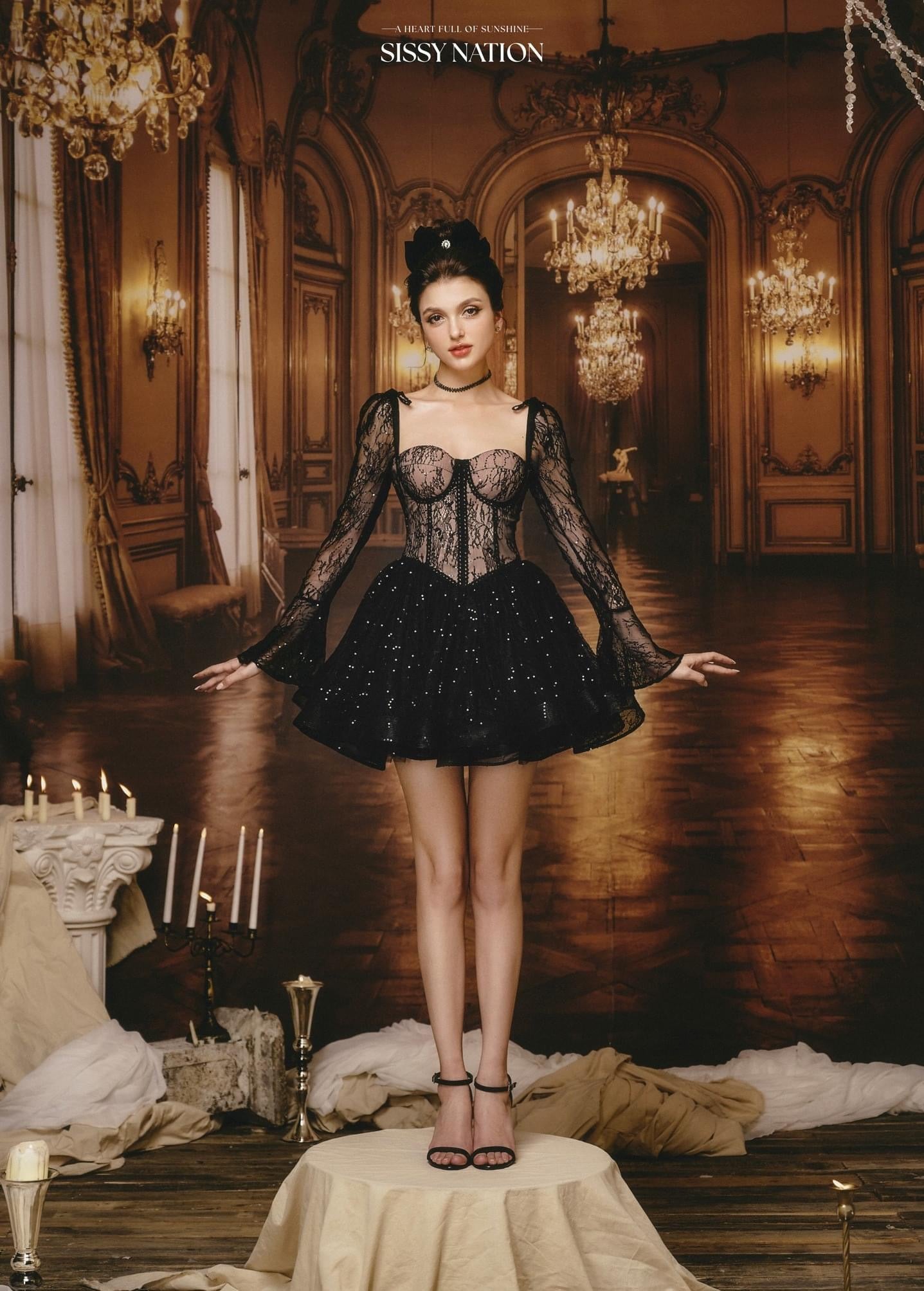 SISSY.NATION White Lace Mini Dress