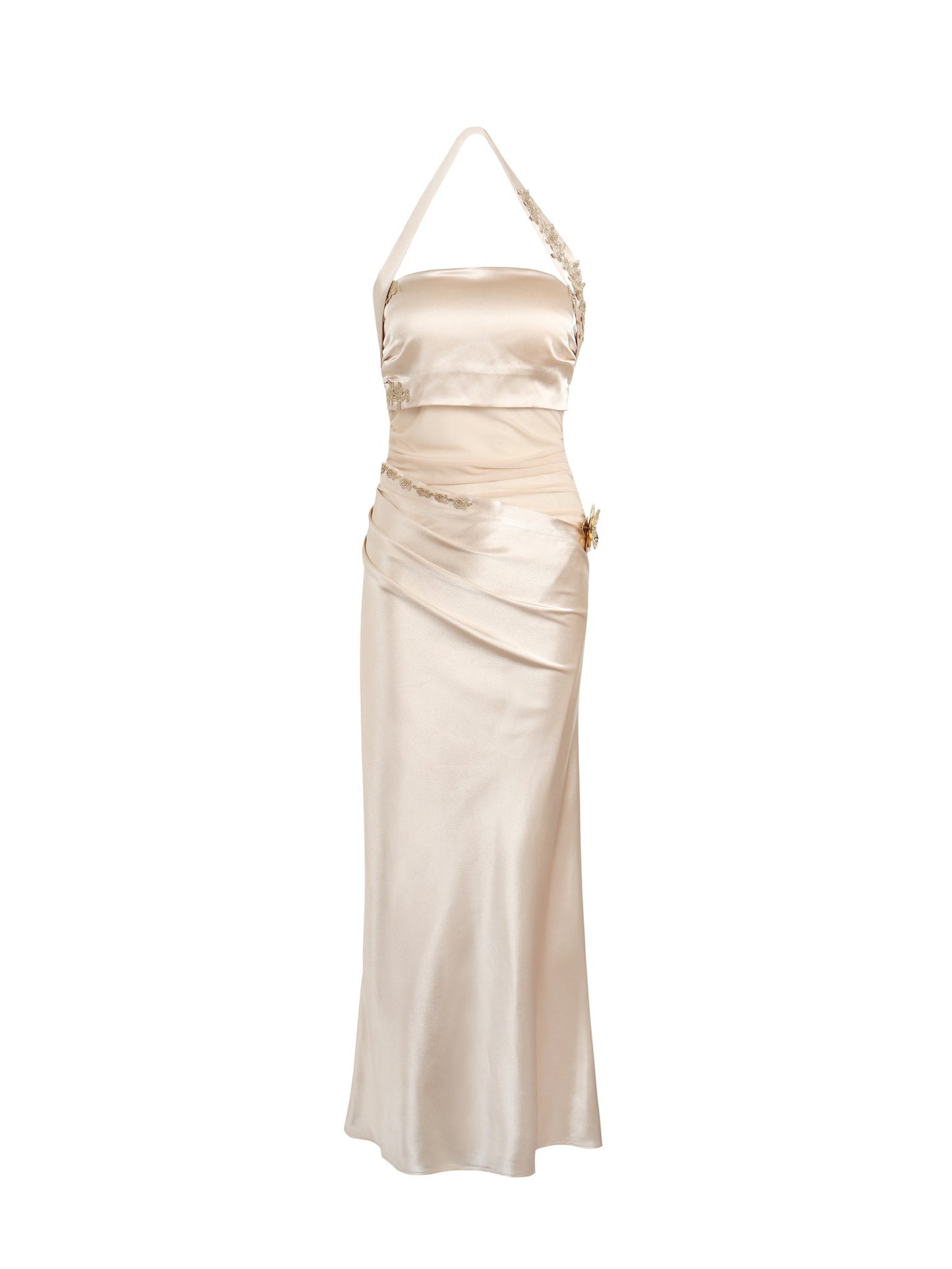 JEAN SOO Gold Elegant Maxi Dress