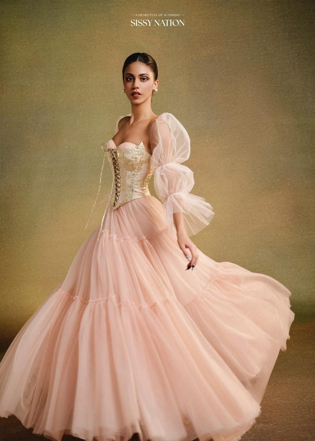 SISSY.NATION Pink Royal Dream Corset Maxi Dress