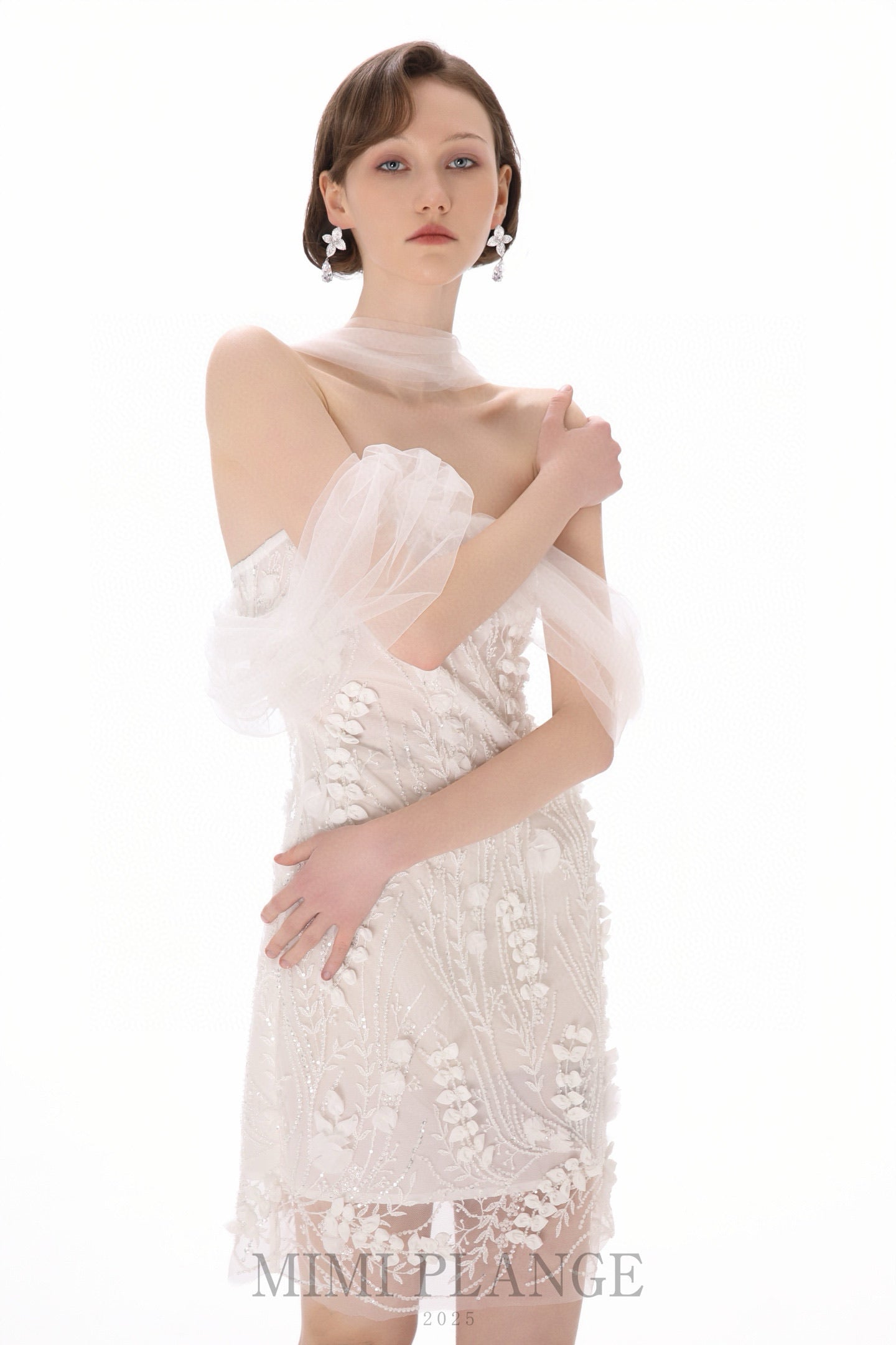 MIMI PLANGE White One-shoulder Mini Dress