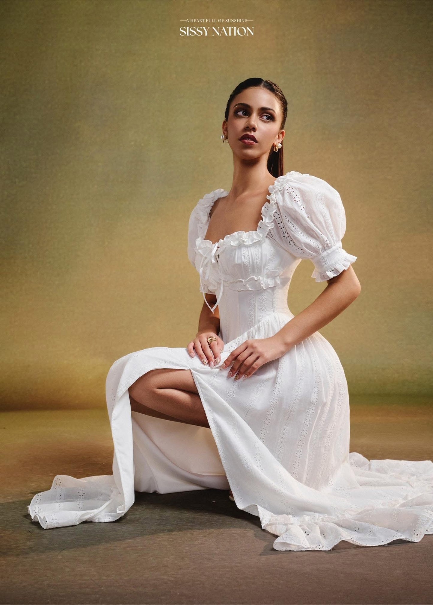 SISSY NATION White Miranda Corset Maxi Dress