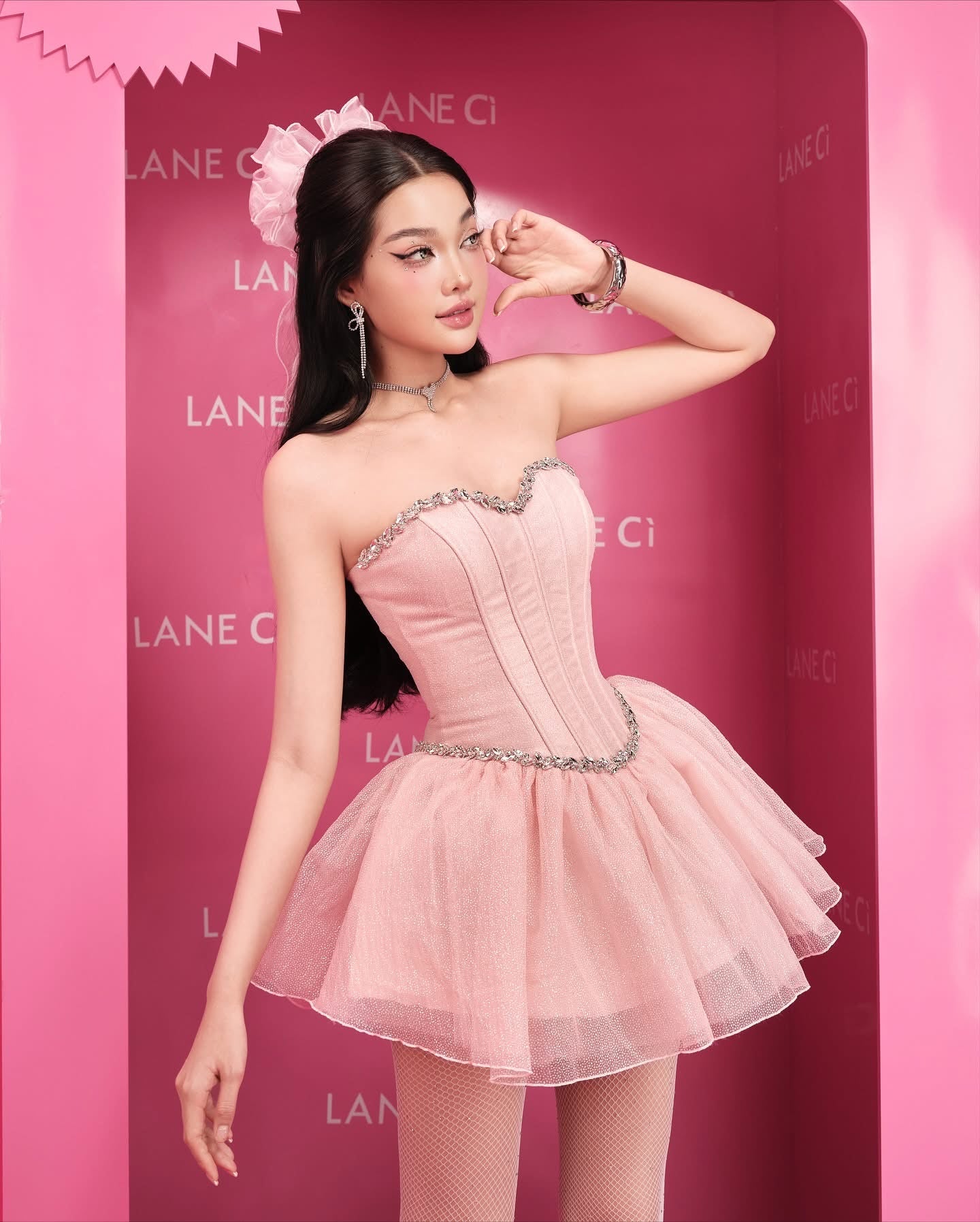 LANE CI Pink Moni Mini Dress