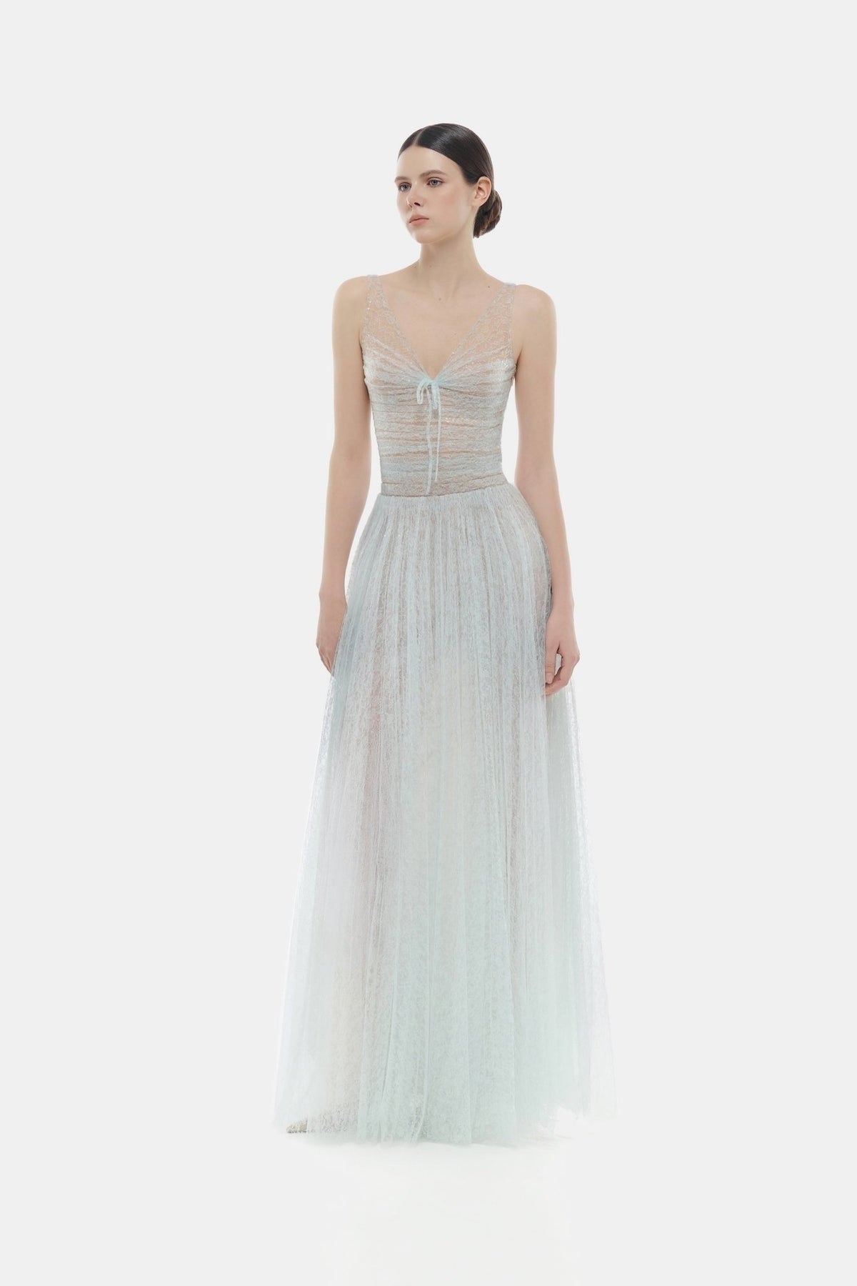 MONTSAND Green Blue Purple Violet Drapped Maxi Dress