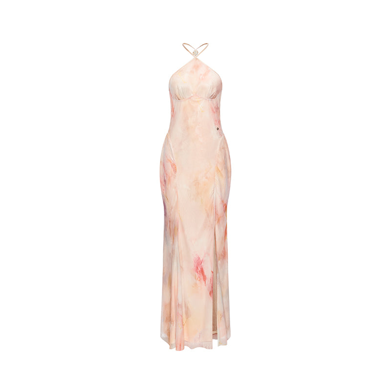SHEERLUCK PINK MAXI DRESS & BLOUSE