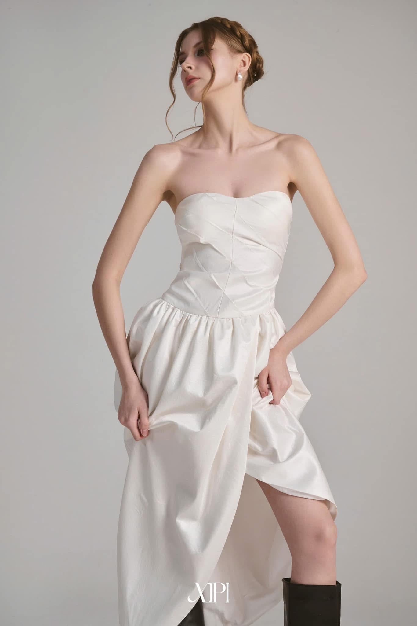 Xipi White Andrea Midi Dress