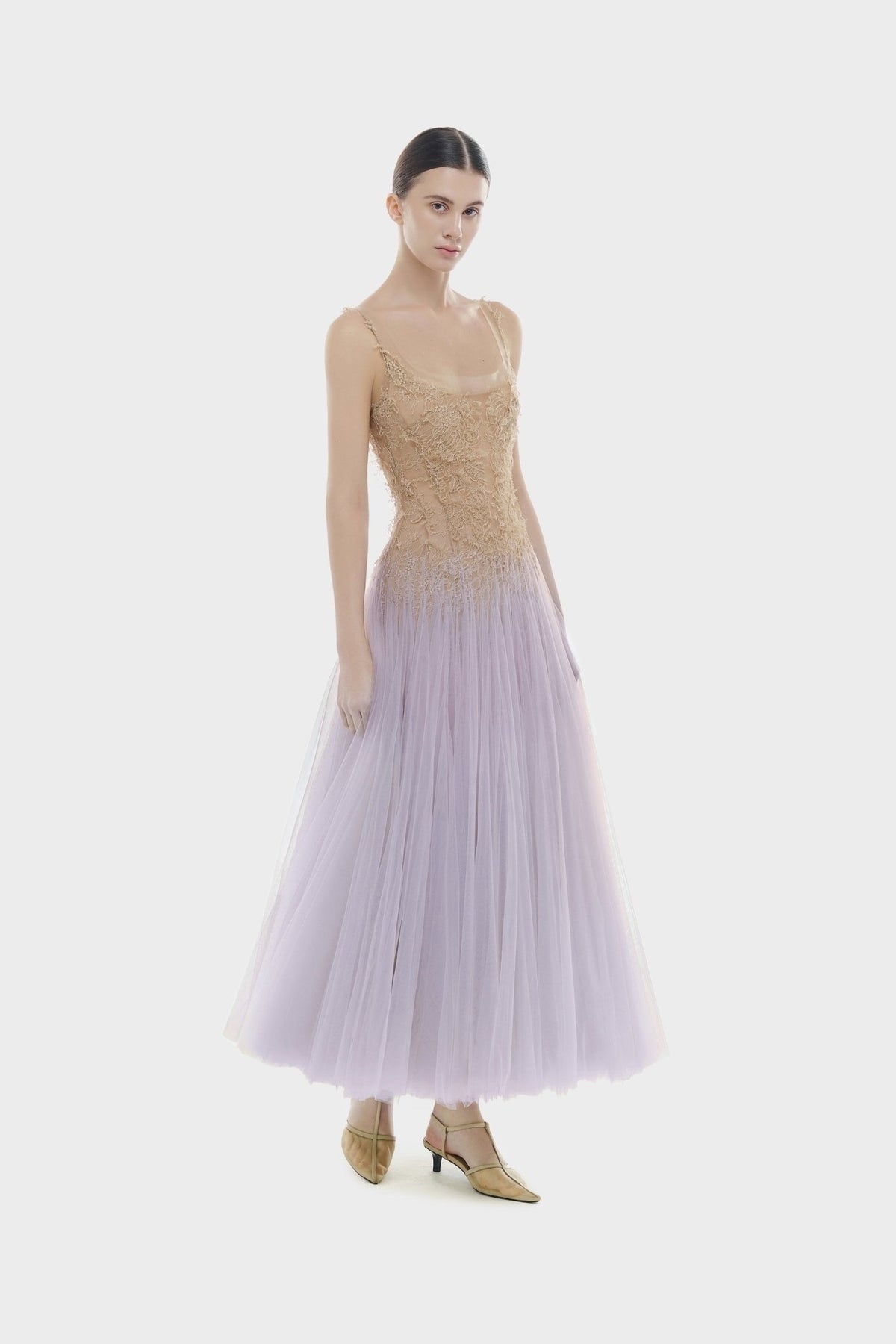 MONTSAND Purple Ombre Lace Midi Dress