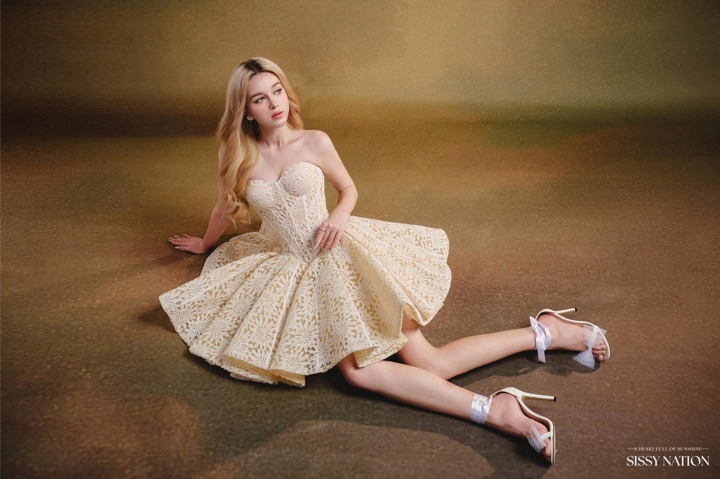 SISSY NATION Crean Corset Mini Dress