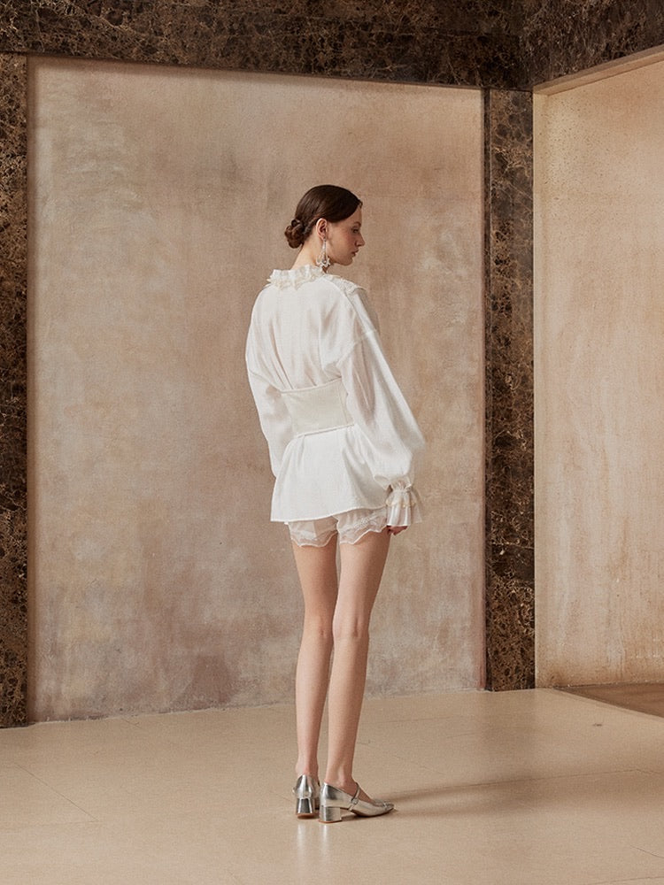 Fa sogno White Shirt Mini Dress & Waist Seal