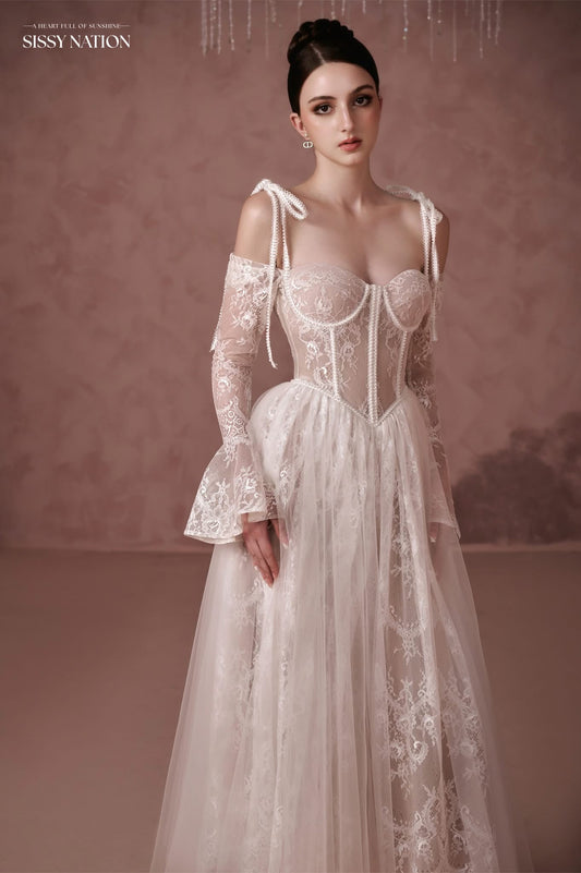 Sissy Nation Nude Lace Clover Midi Dress