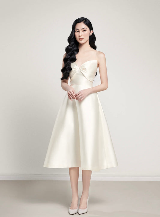 Raffiné White Cherine Midi Dress