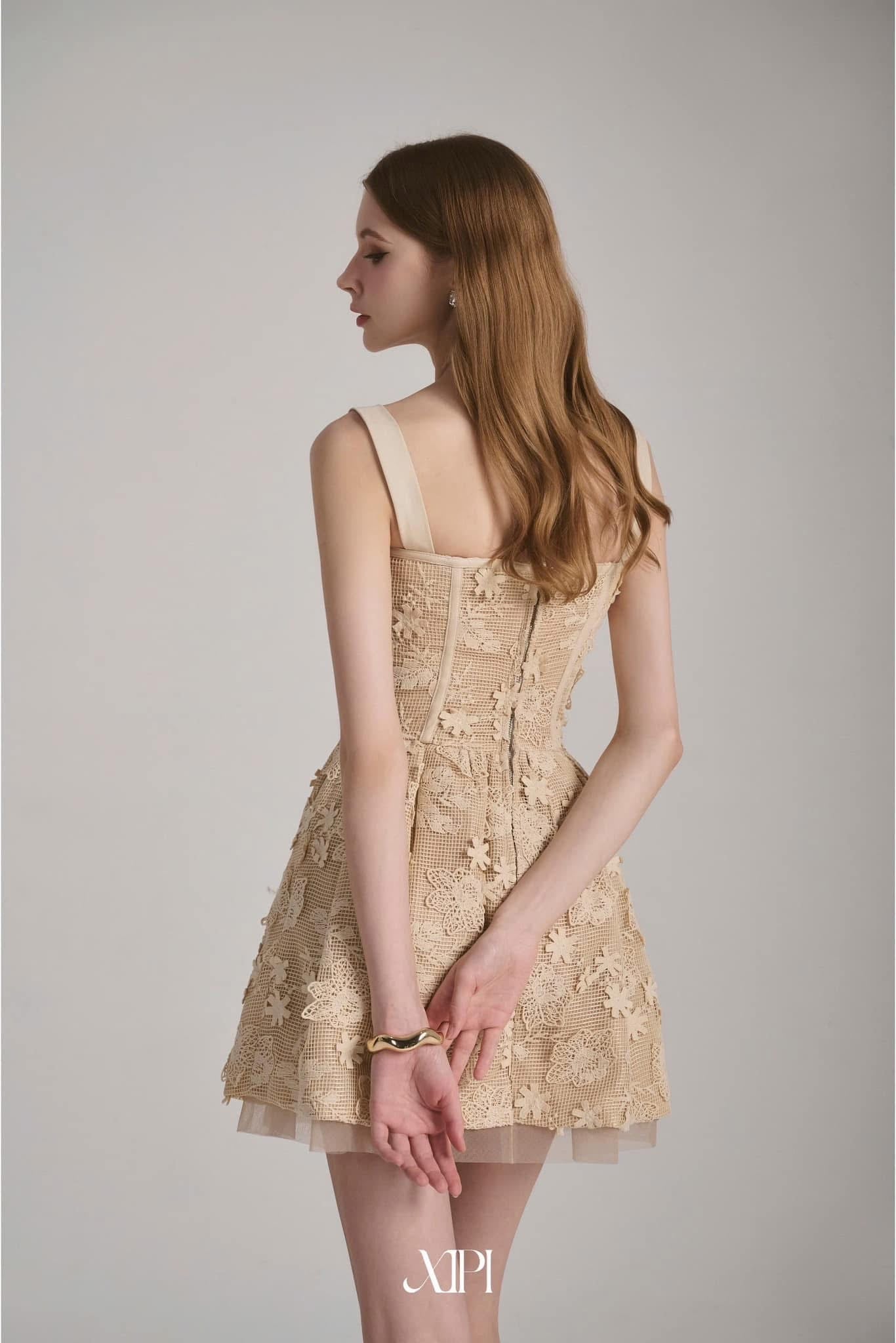 Xipi Nude Bernice Mini Dress