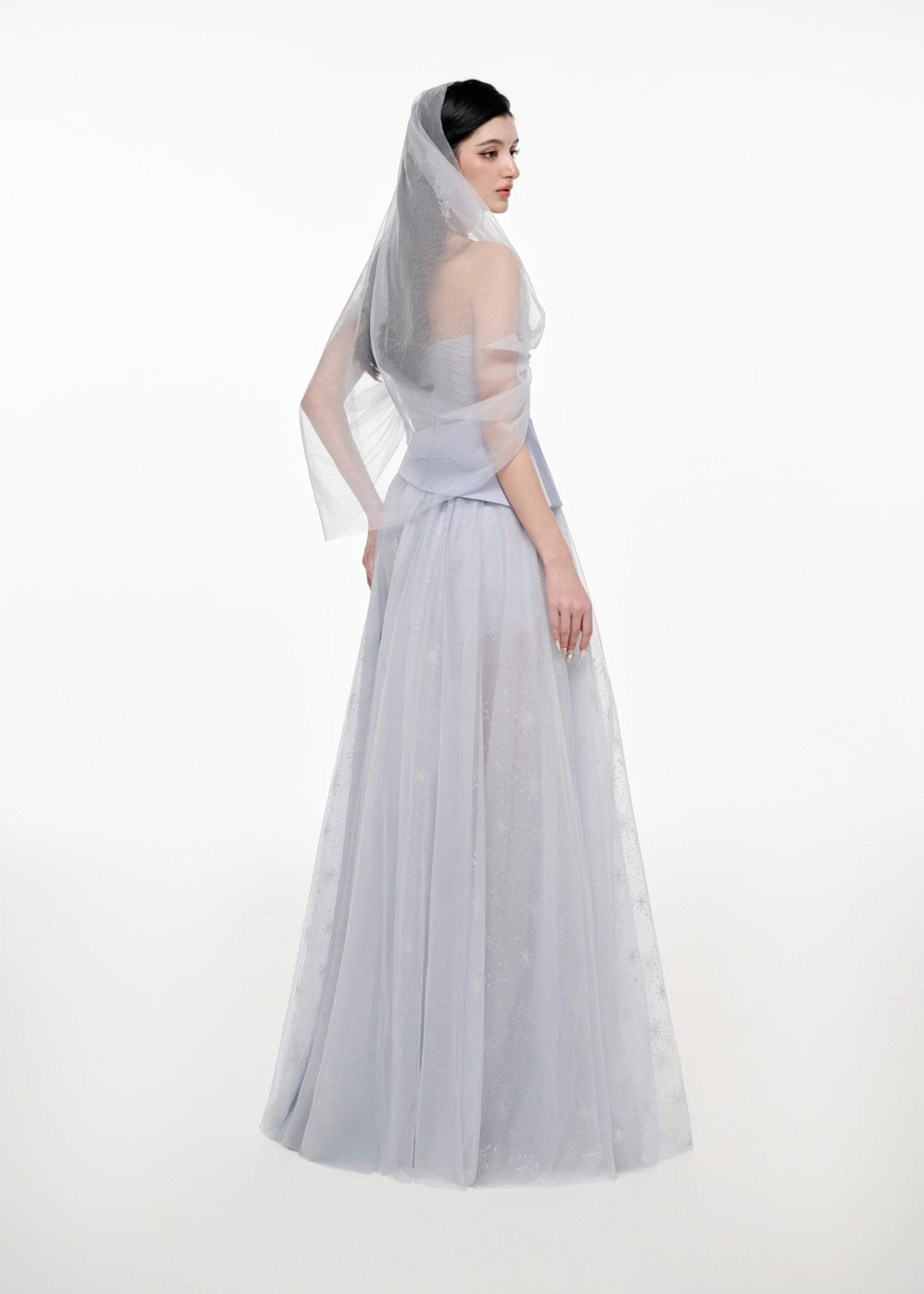 JOSEPHINE Blue Elegant Floral Celeste Maxi Dress