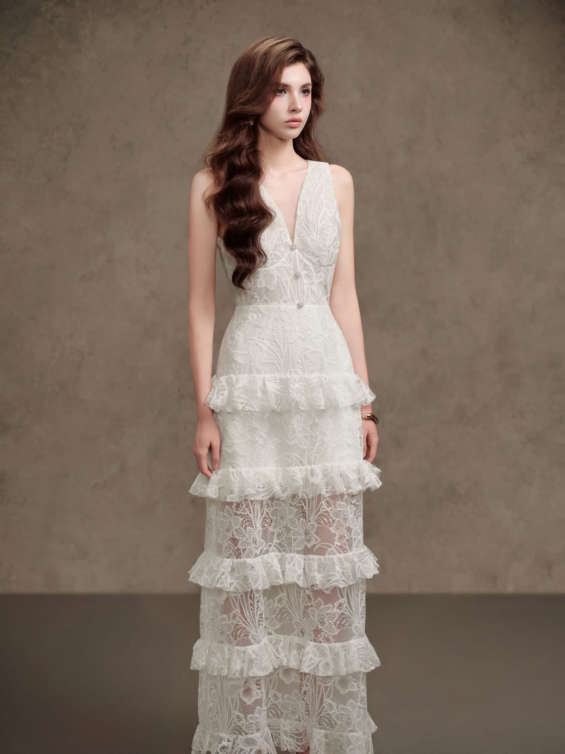 DELICATE White maxi dress
