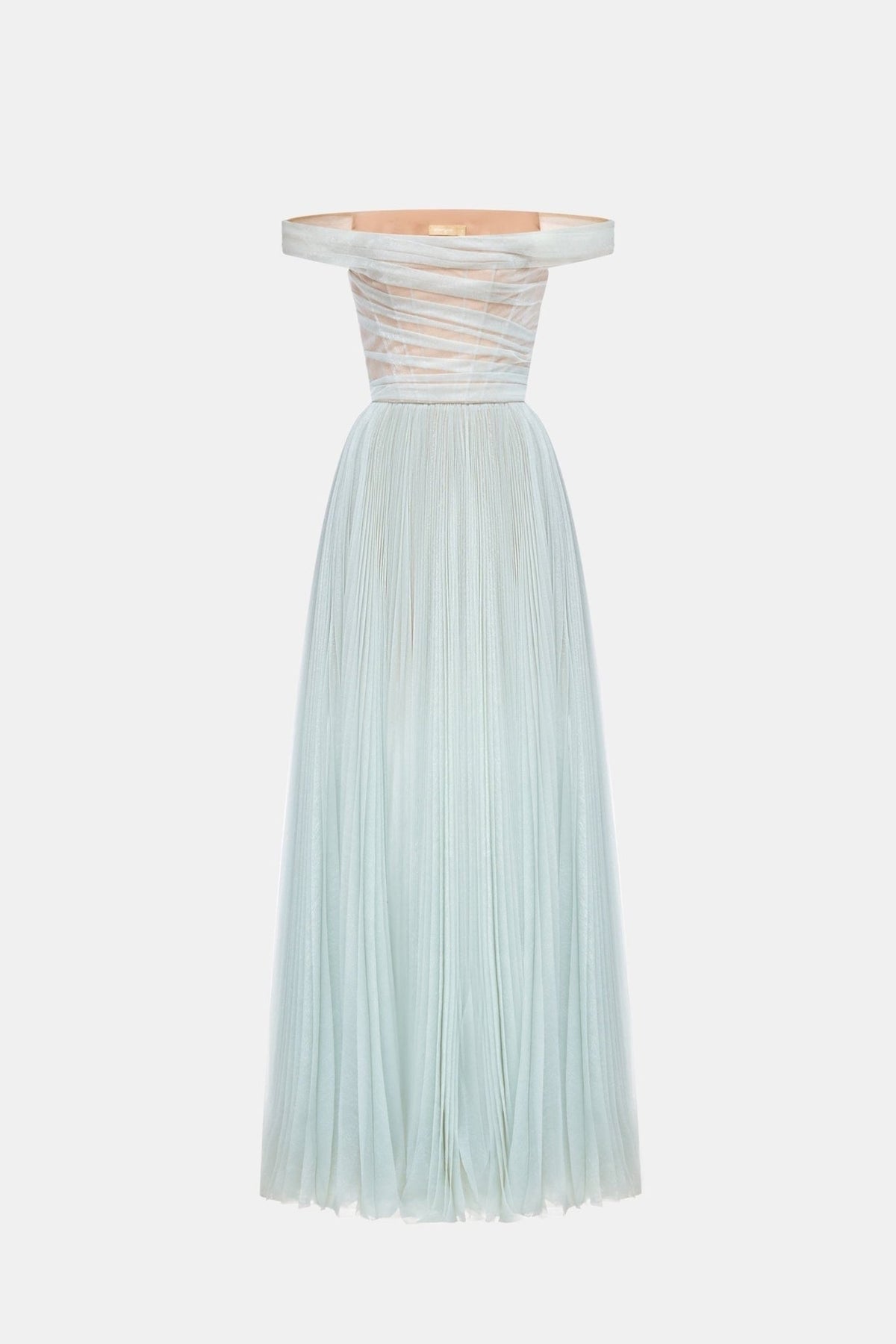 MONTSAND Green Blue Purple Violet Off-shoulder Maxi Dress