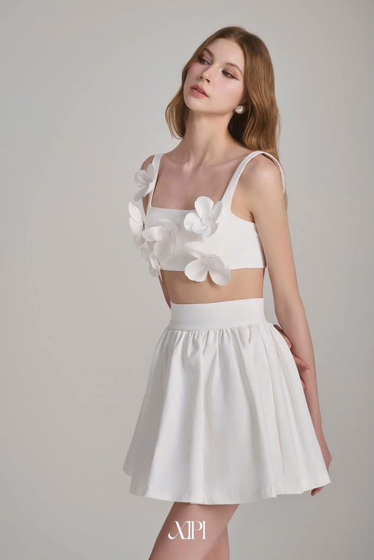 Xipi White Amy Top& Skirt