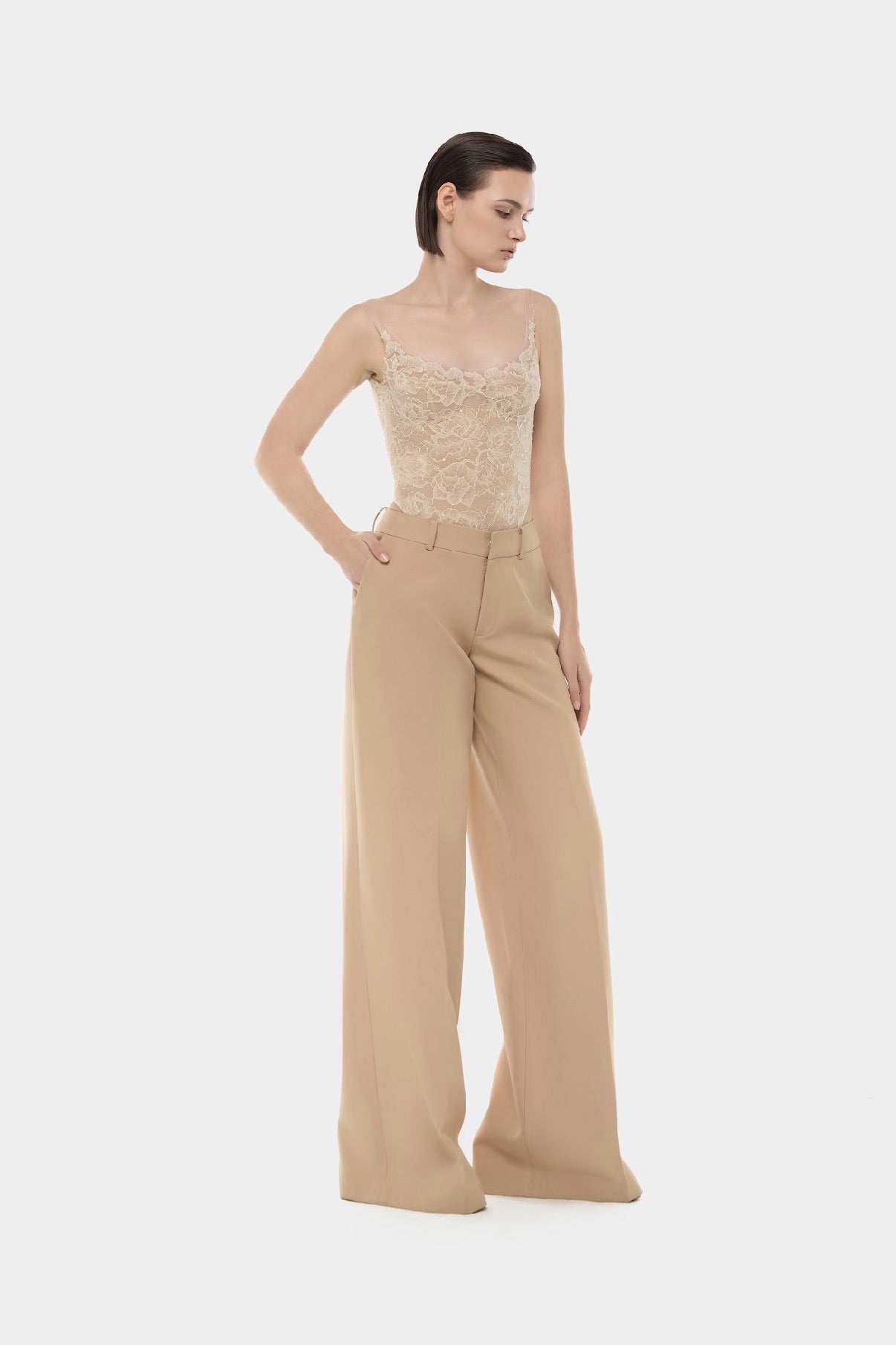 MONTSAND Green Vacation Elegant Sheer Lace Top