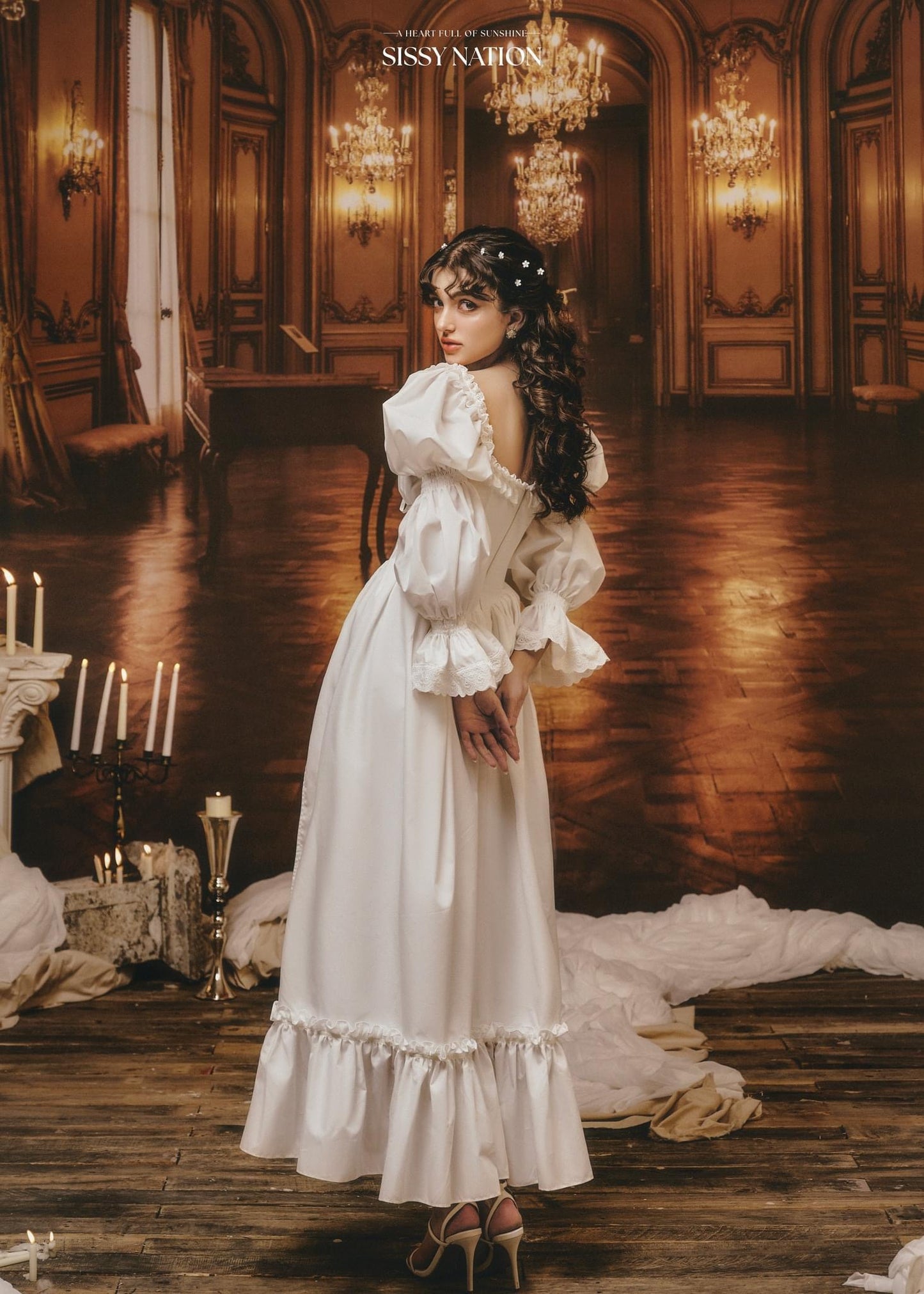 SISSY.NATION WHITE SET(Corset + Maxi Dress)