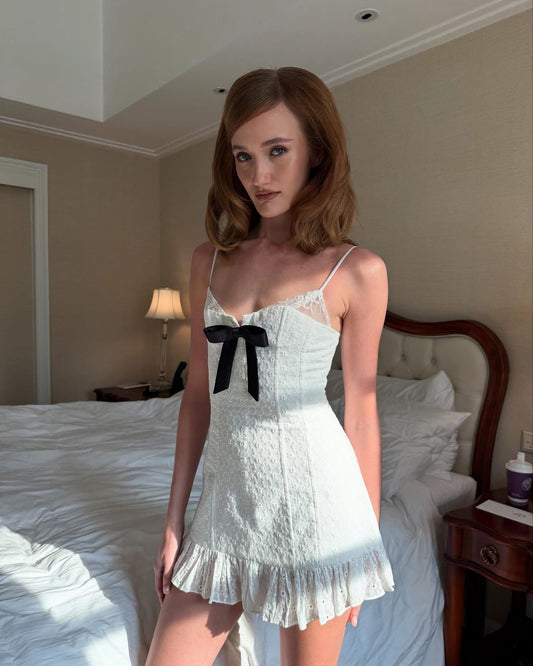 HUELLEY ROSE White Mini dress