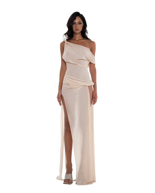 HUELLEY ROSE White Natalie Maxi Dress