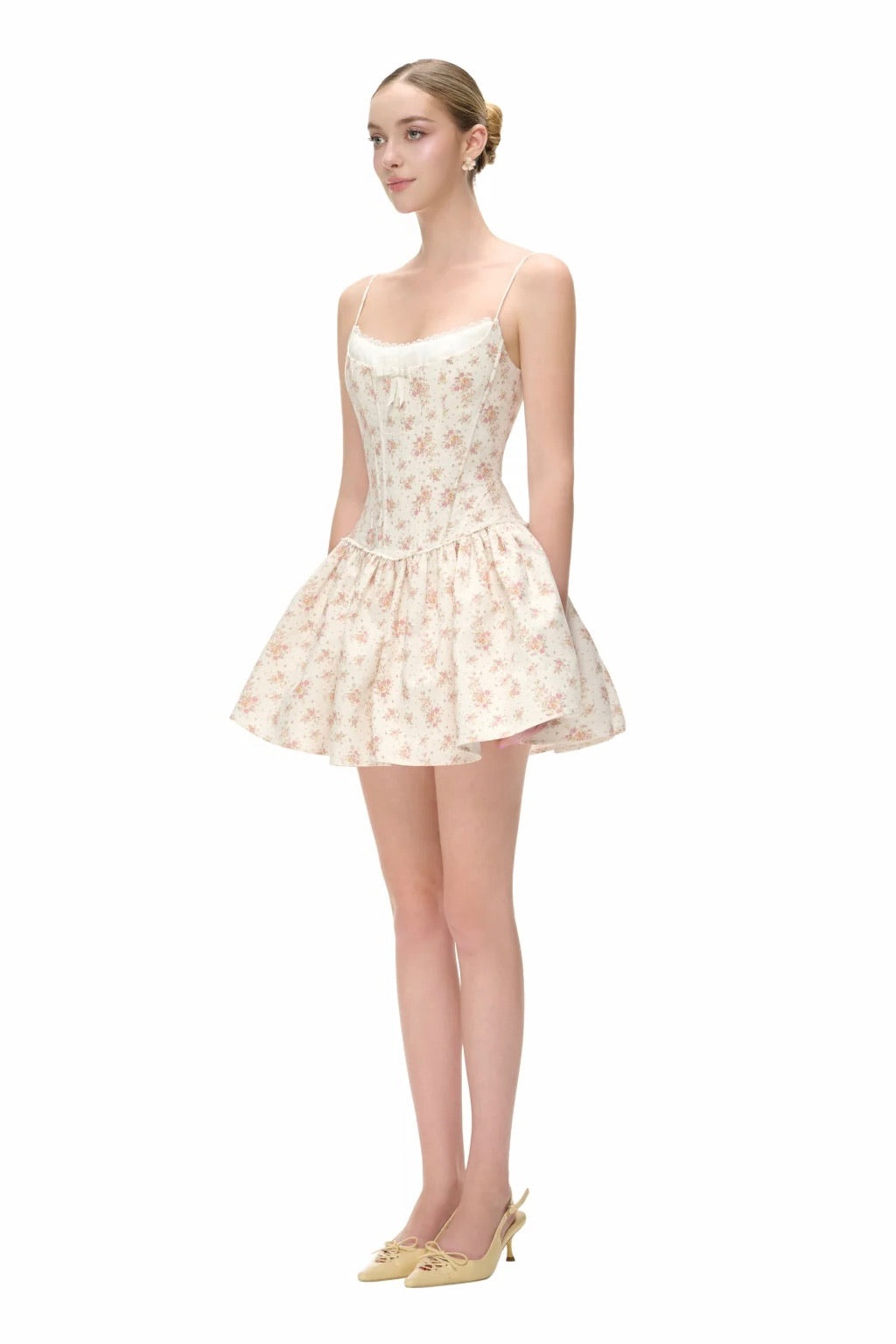 JUBIN Floral White Marnie Mini Dress