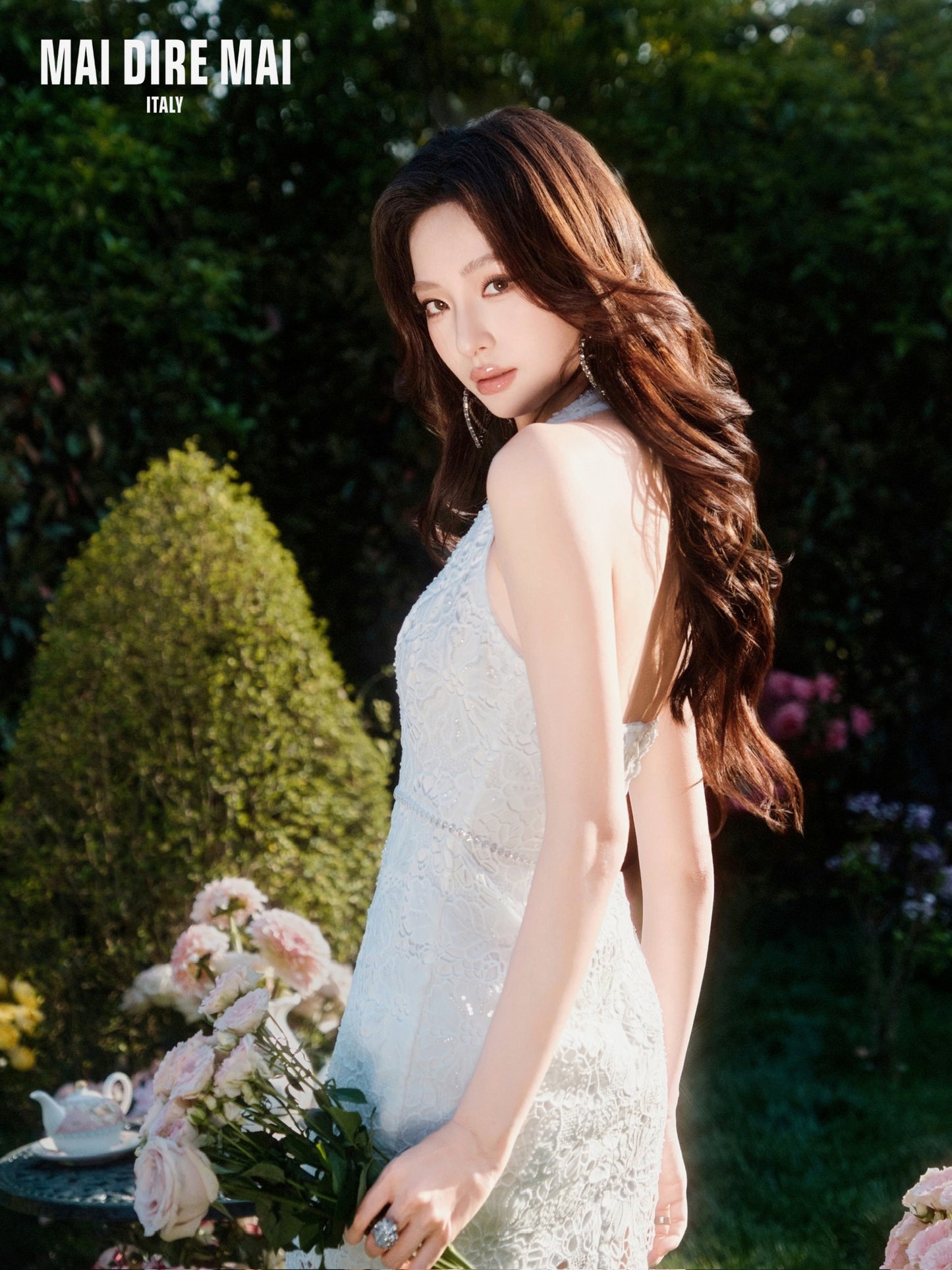 MAI DIRE MAI White Vacation V-neck Mini Dress