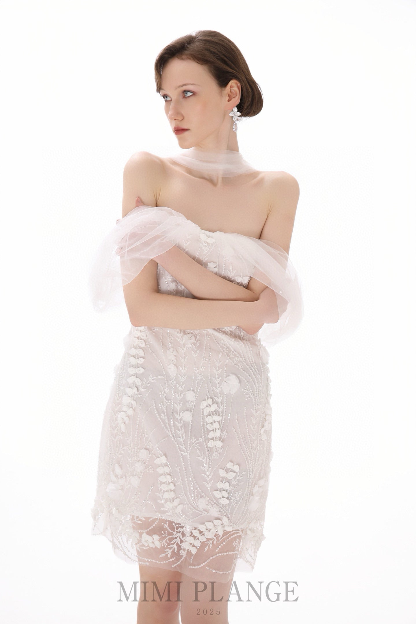 MIMI PLANGE White One-shoulder Mini Dress