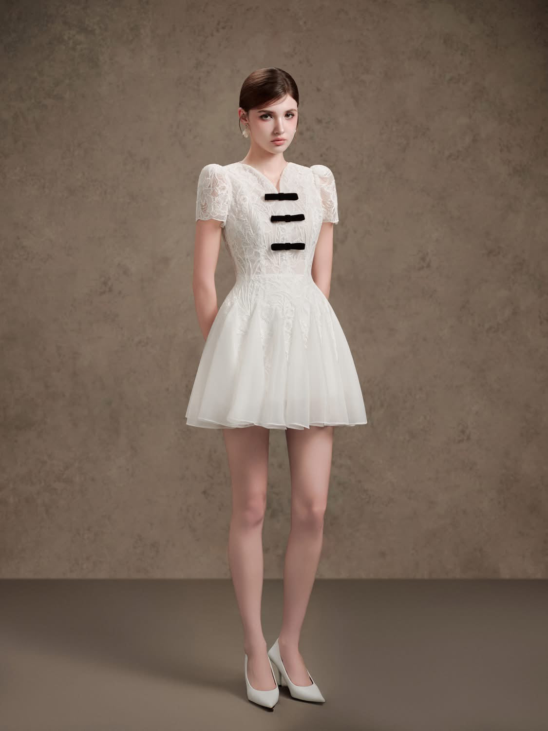 DELICATE White mini dress