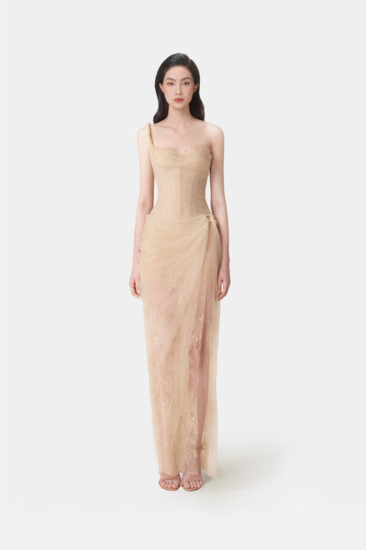 MONTSAND Nude Mara Maxi Dress