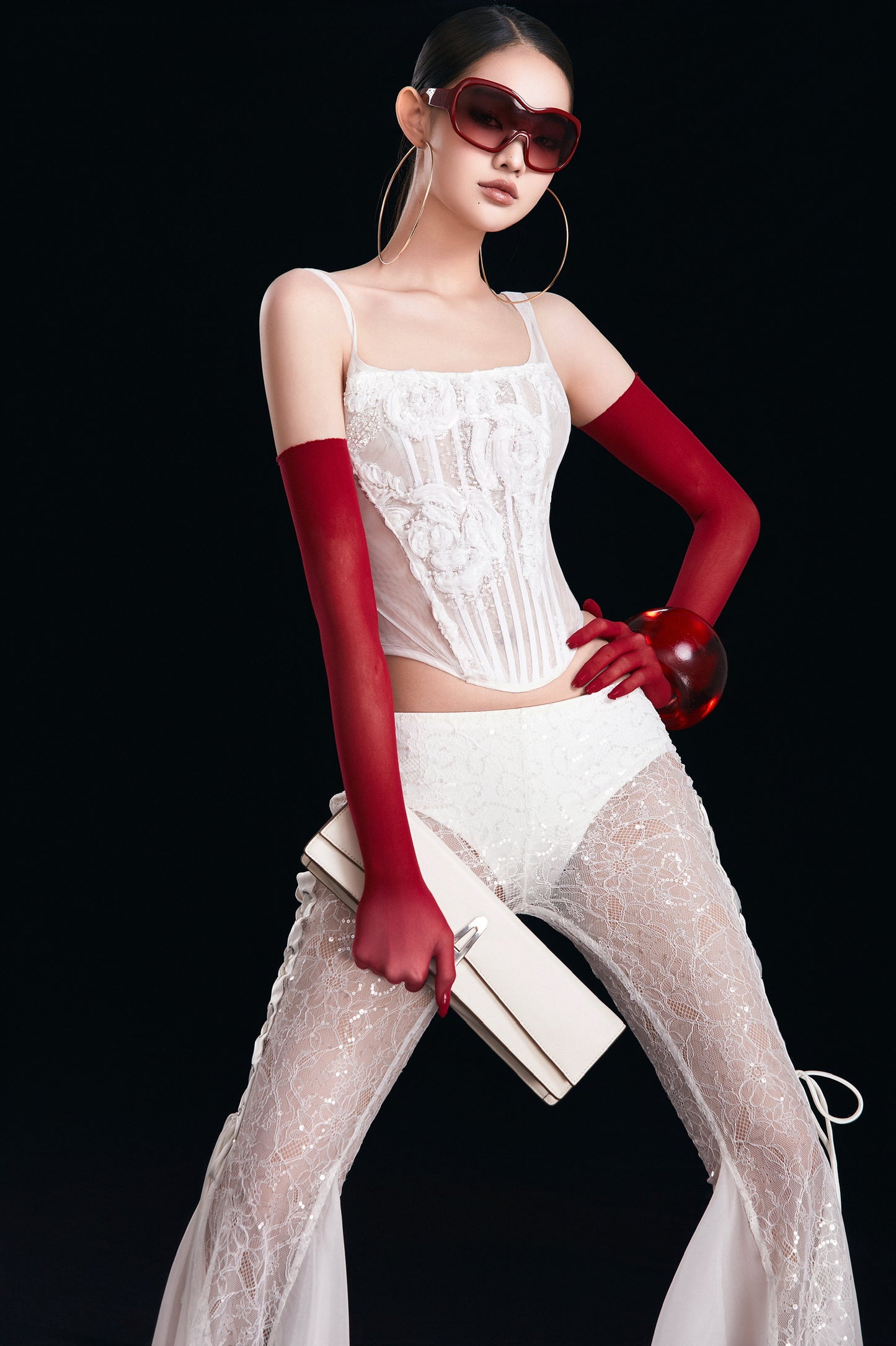 MAEL FEMME White Rose Nelya Top Nelys Pants