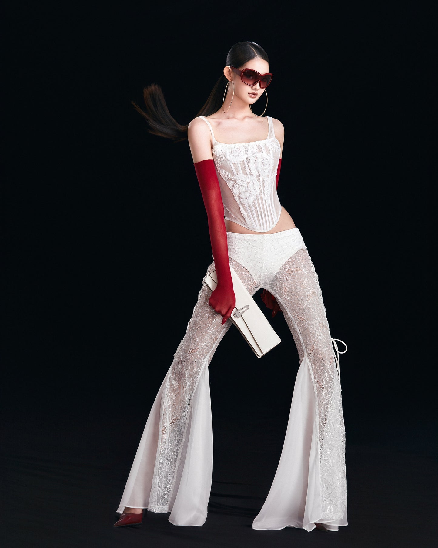 MAEL FEMME White Rose Nelya Top Nelys Pants