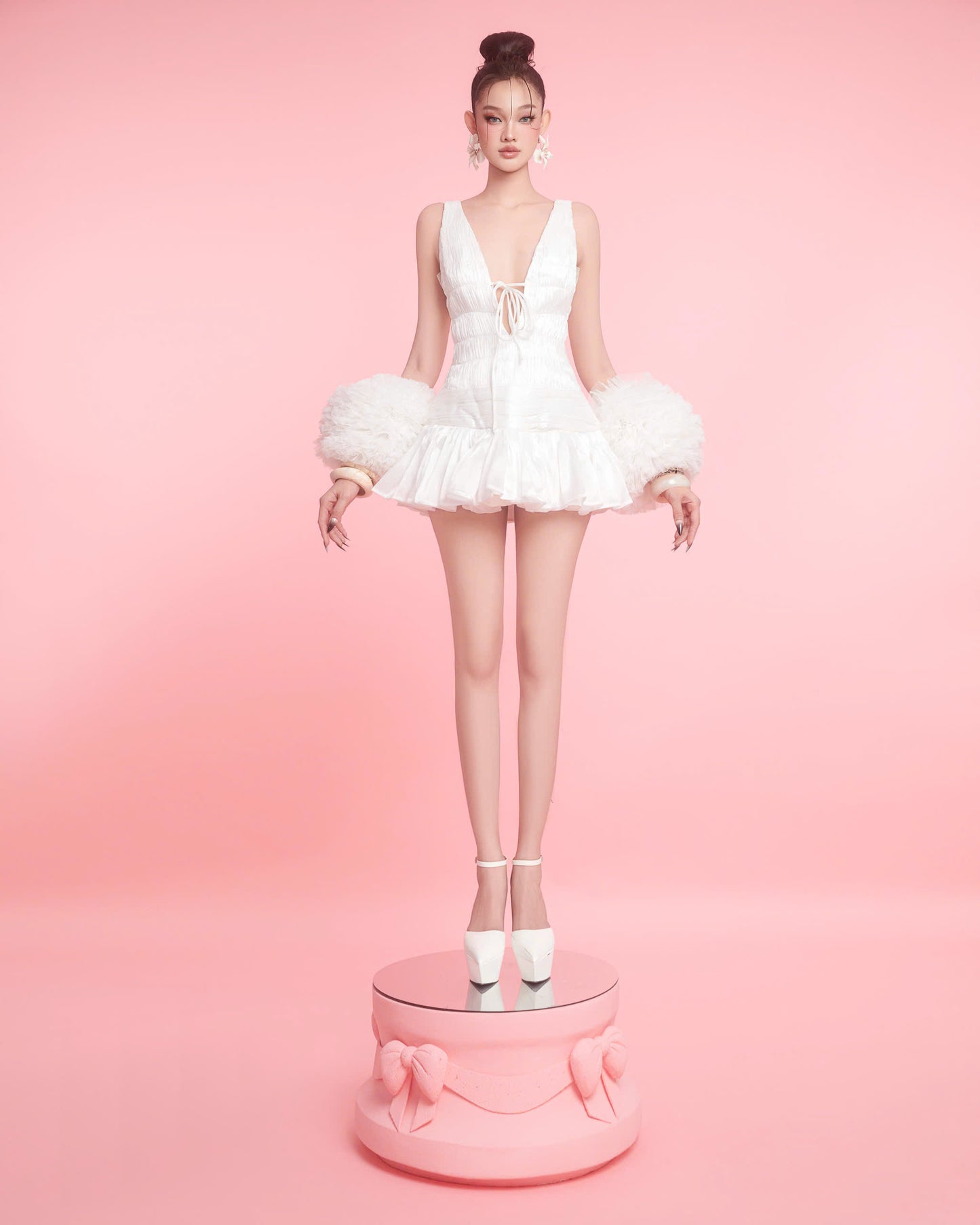 MAEL FEMME WHITE RILEY MINI DRESS